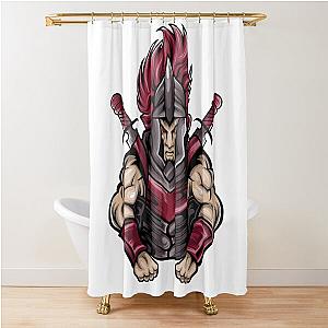 Male ninja carrying a Samurai sword shower curtain