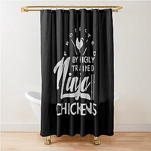 Protected by Ninja Chickens Shower Curtain