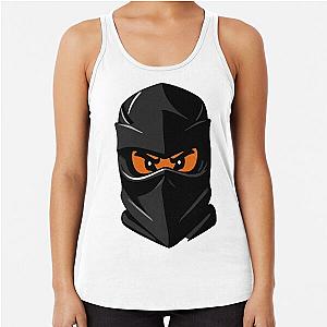 Black Ninja Mask Minimalist Ninjago Design Racerback Tank Top