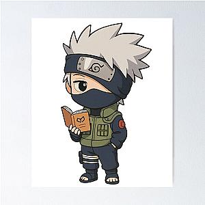 Chibi Kakashi Hatake Peekaboo Ninja with Book Poster