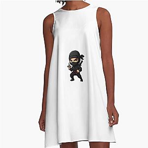 Stealth Mode Activated Cute Ninja Character Design A Line Dress