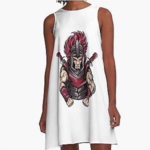male ninja carrying a samurai sword A line dress