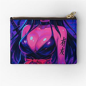 Anime Ninja Girl in a Dark Night Zipper Pouch