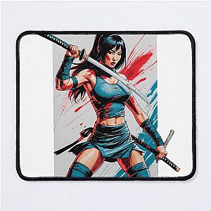 Female Ninja with Katana Mouse Pad