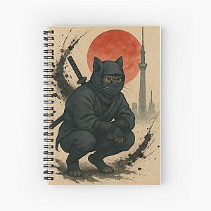 Shadow Ninja Cat Tokyo Sentinel Spiral Journal