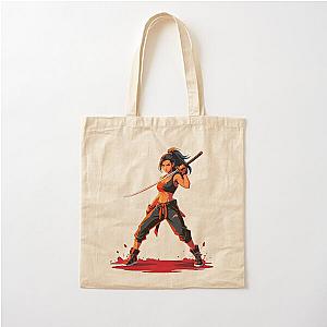 Ninja girl with Katana tote bag