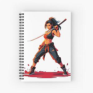 ninja girl with katana notebook