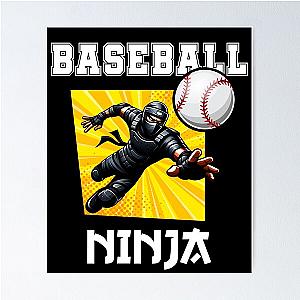 Baseball Ninja Fun Athletic Design Poster