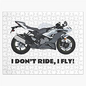I ride Kawasaki Ninja ZX-6R white Jigsaw Puzzle