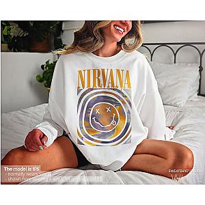 Nirvana Halloween Smiley Face Sweatshirt; Nirvana Aesthetic Unisex Crewneck Sweatshirt ET0610