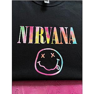 Black Multicoloured Patterned Vinyl Nirvana T-Shirt ET0610