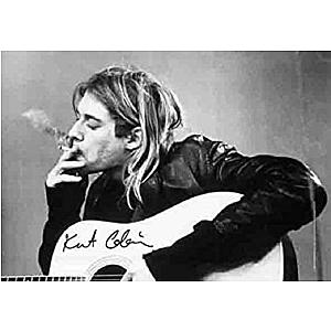 Brand New Kurt Cobain Nirvana Smoking guitar  Textile poster / Flag ET0610