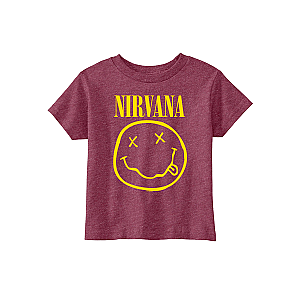 Smiley Toddler Tee - Burgandy NR0610