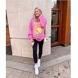 Nirvana Smiley Face Sweatshirt, Pink nirvana sweatshirt ET0610