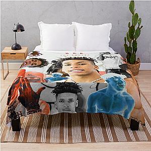 NLE Choppa Icebox Collage  Throw Blanket