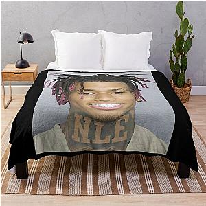 NLE Choppa Mugshot  Throw Blanket