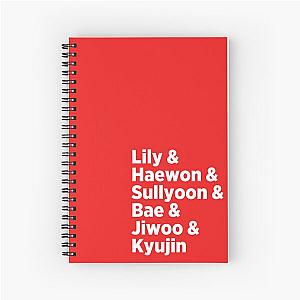 NMIXX names - Kpop music girl idol Spiral Notebook