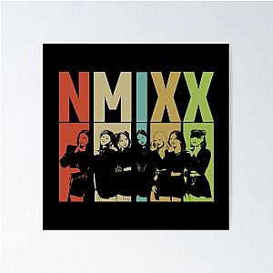 NMIXX Colorful Retro silhouette Poster