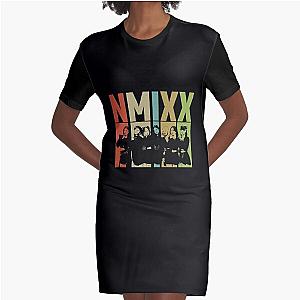 NMIXX Colorful Retro silhouette Graphic T-Shirt Dress