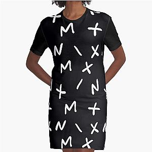 NMIXX Word Pattern Graphic T-Shirt Dress