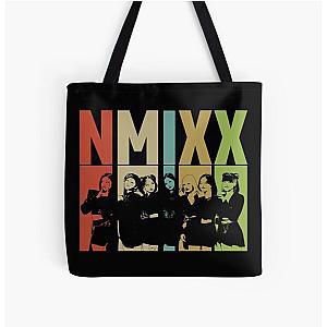 NMIXX Colorful Retro silhouette All Over Print Tote Bag