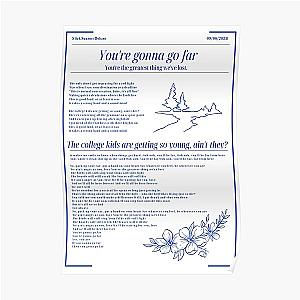 You're gonna go far, Noah Kahan, Stick season lyric poster Poster RB1508