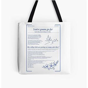 You're gonna go far, Noah Kahan, Stick season lyric poster All Over Print Tote Bag RB1508