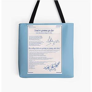 You're gonna go far, Noah Kahan, Stick season lyric poster All Over Print Tote Bag RB1508