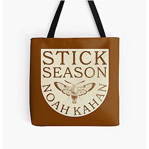 Noah Kahan Stick Season Badge | Tan All Over Print Tote Bag RB1508