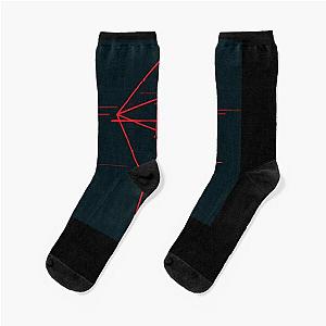 No Man's Sky Glitch red and black Socks