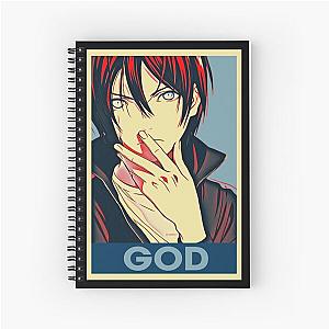 Color God anime noragami art gift for fans Spiral Notebook