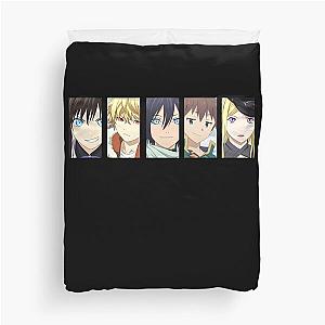 five faces cool anime noragami art  gift for fans Duvet Cover