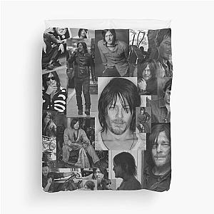 Norman Reedus Black and White Aesthetics Photo Collage Duvet Cover