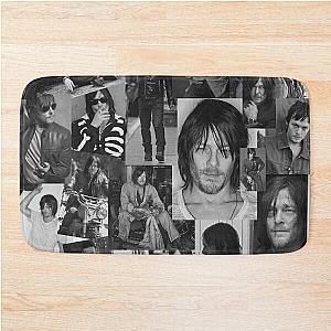 Norman Reedus Black and White Aesthetics Photo Collage Bath Mat