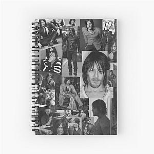 Norman Reedus Black and White Aesthetics Photo Collage Spiral Notebook