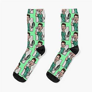 Caricature Freehand drawing Resembling Novak Djokovic  Socks