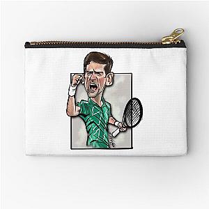 Freehand drawing Resembling Novak Djokovic Zipper Pouch
