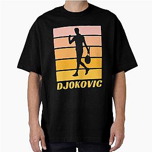 Novak Djokovic Tennis Silhouette Retro Oversized T-Shirt