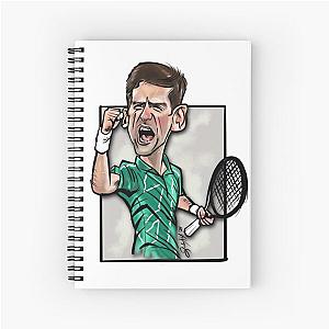 Caricature Freehand drawing Resembling Novak Djokovic Spiral Notebook