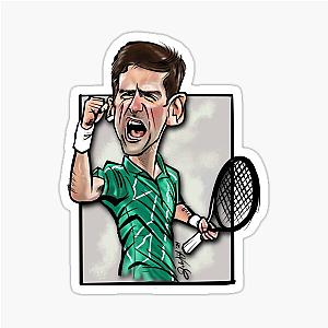 Caricature Freehand drawing Sticker resembling Novak Djokovic