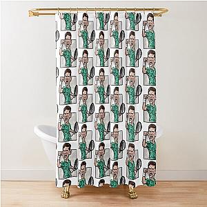 Caricature Freehand drawing Resembling Novak Djokovic Shower Curtain