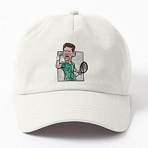 Caricature Freehand Drawing Resembling Novak Djokovic Dad Hat