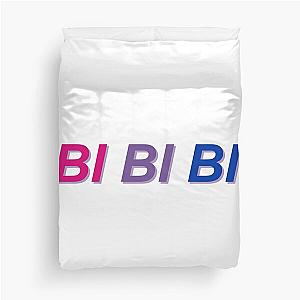 Bi Bi Bi Pride Flag NSYNC Horizontal Text with Purple Shadow Duvet Cover