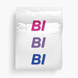 Bi Bi Bi Pride Flag NSYNC Vertical Text with Purple Shadow Duvet Cover