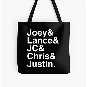 NSYNC Names Helvetica Ampersand On Over Print Tote Bag