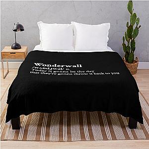 Wonderwall by Oasis Black Throw Blanket RB1412