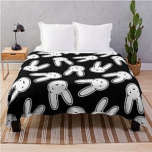 Bad Bunny Oasis Logo PatternWhite on Black Throw Blanket RB1412