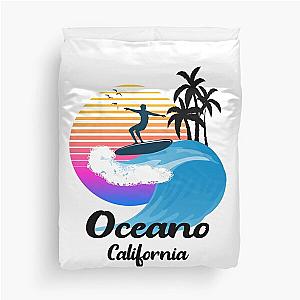 Oceano California Seaside Retro Sunset Duvet Cover