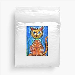 Catty Painting By Sea Oceano Artist. Duvet Cover