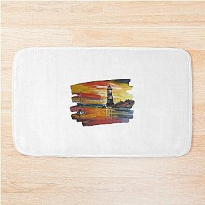 Lighthouse Painting By Sea Oceano Artist. Bath Mat